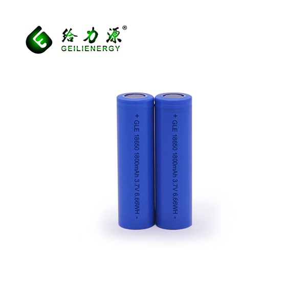 GLE 18650 1800mAh 3.7V 6.66WH rechargeable battery